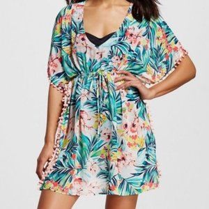 Beach Cover-up with pom pom trim